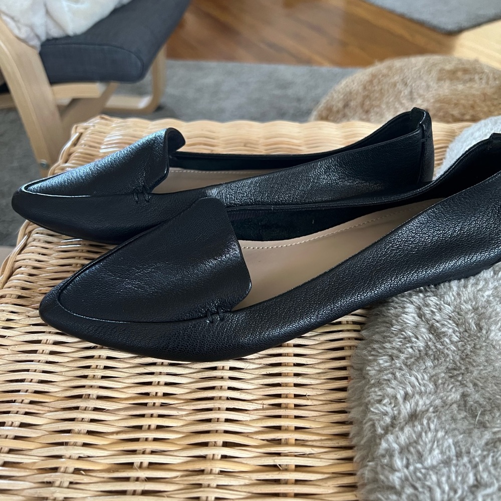 Black Leather Women's Loafers